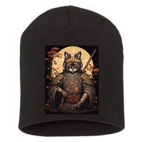 Japanese Art Cat Ninja Ukiyo-e Anime Style Samurai Cat Short Acrylic Beanie