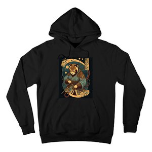 Japanese Art Cat Ninja Ukiyo-e Anime Style Samurai Cat Hoodie