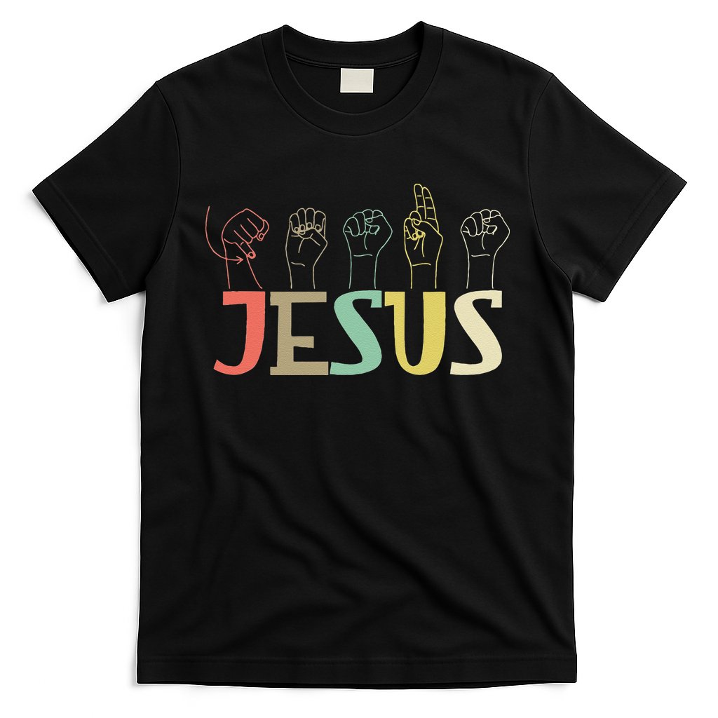 Jesus ASL Christian Deaf DHH ASL Teacher Sign Language T-Shirt