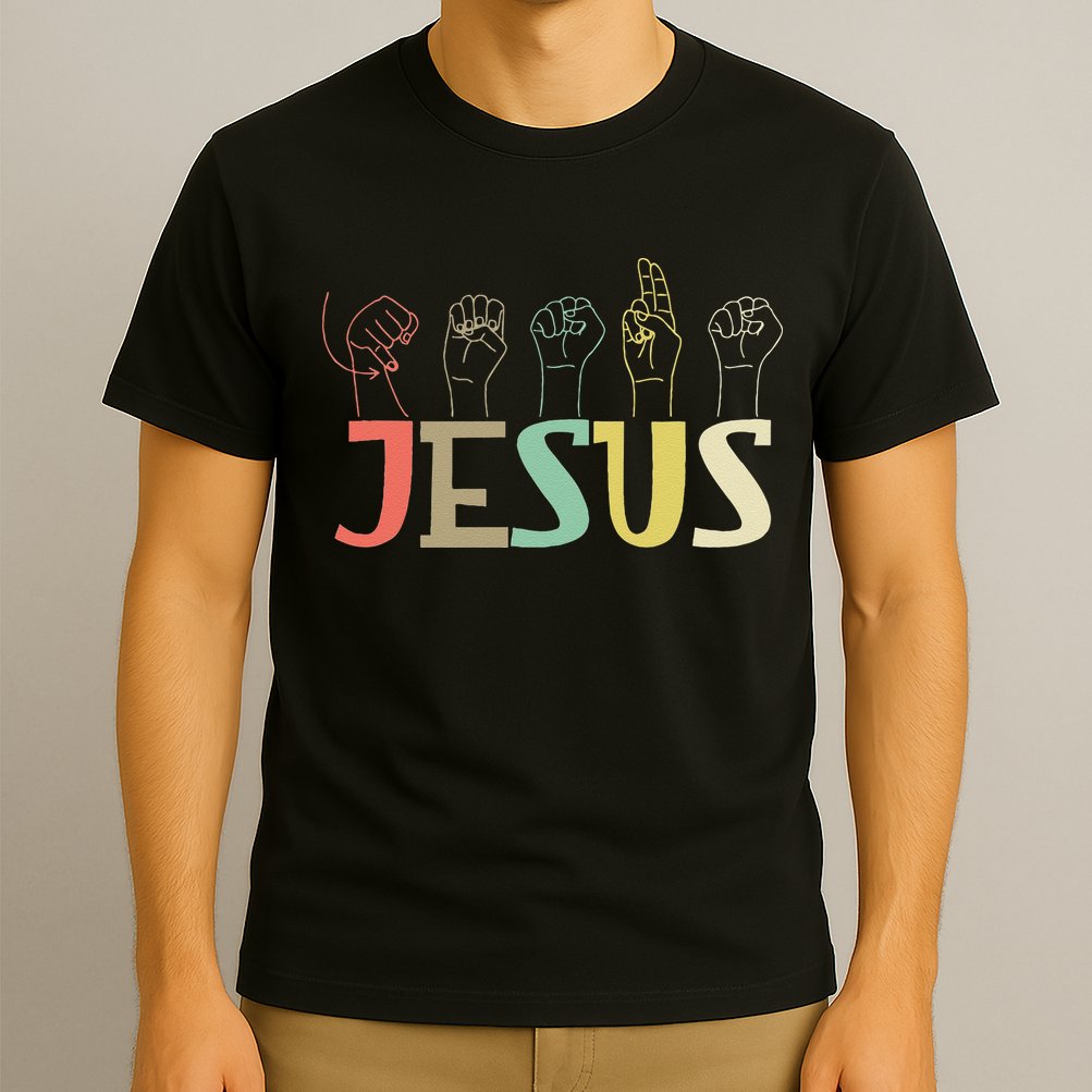 Jesus ASL Christian Deaf DHH ASL Teacher Sign Language T-Shirt