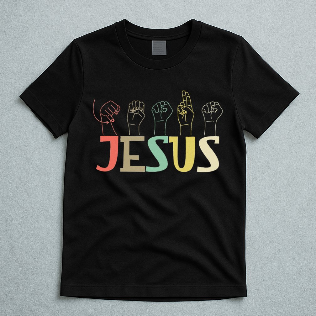 Jesus ASL Christian Deaf DHH ASL Teacher Sign Language T-Shirt