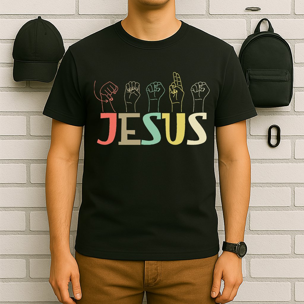 Jesus ASL Christian Deaf DHH ASL Teacher Sign Language T-Shirt