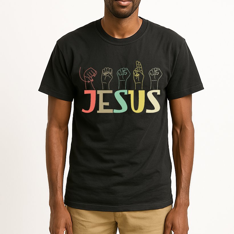 Jesus ASL Christian Deaf DHH ASL Teacher Sign Language Tall T-Shirt