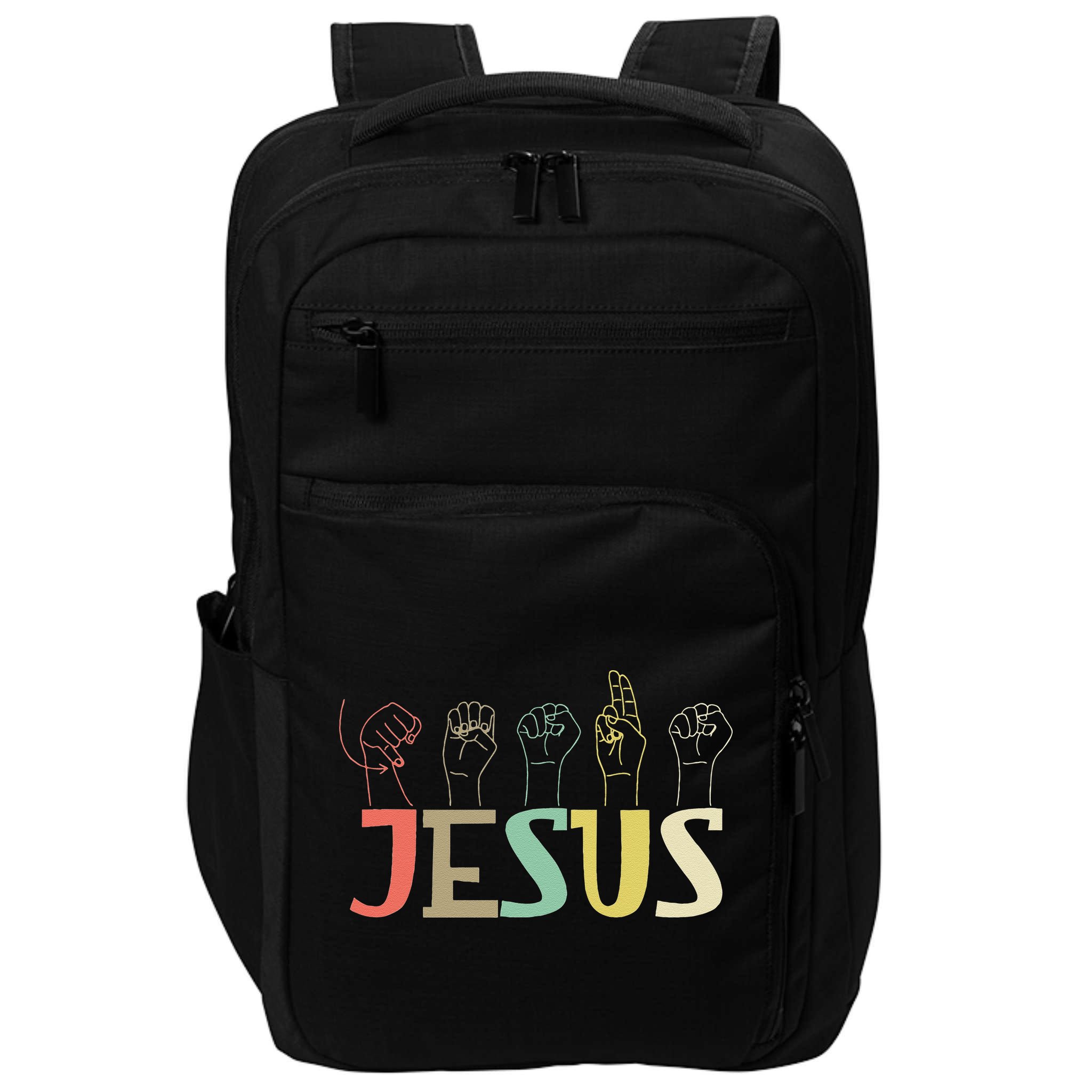 Jesus ASL Christian Deaf DHH ASL Teacher Sign Language Impact Tech Backpack