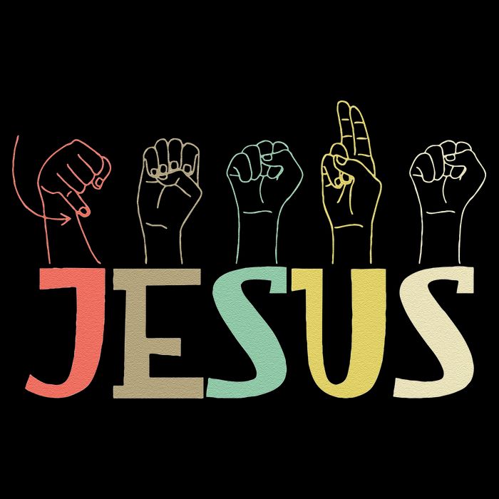 Jesus ASL Christian Deaf DHH ASL Teacher Sign Language Drawstring Bag