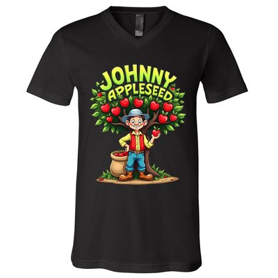 Johnny Appleseed Costume V-Neck T-Shirt