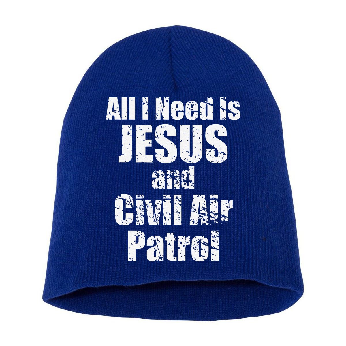 Jesus And Civil Air Patrol Funny For Christian CAP Cadets Short Acrylic Beanie