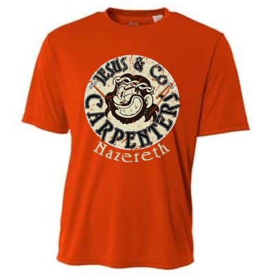 Jesus And Co Carpenters Funny Cooling Performance Crew T-Shirt