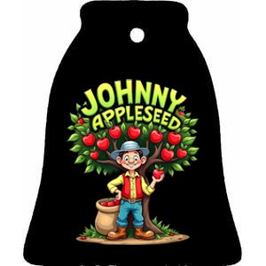 Johnny Appleseed Costume Ceramic Bell Ornament