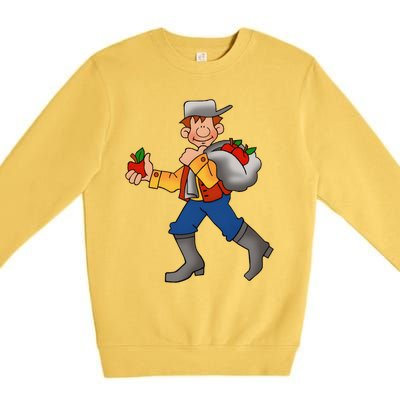 Johnny Appleseed Costume Funny Meme Premium Crewneck Sweatshirt