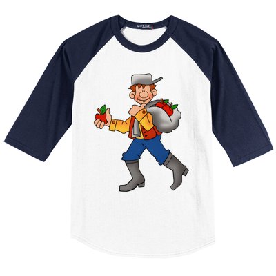 Johnny Appleseed Costume Funny Meme Baseball Sleeve Shirt