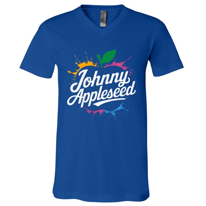 Johnny Appleseed Costume Celebrate Apples Farmer V-Neck T-Shirt