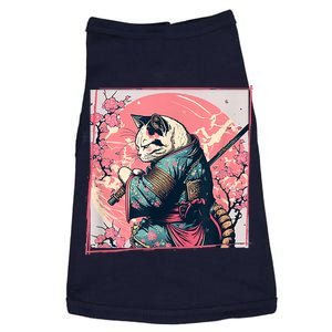 Japanese Art Cat Ninja Ukiyo E Anime Style Samurai Cat Doggie Tank