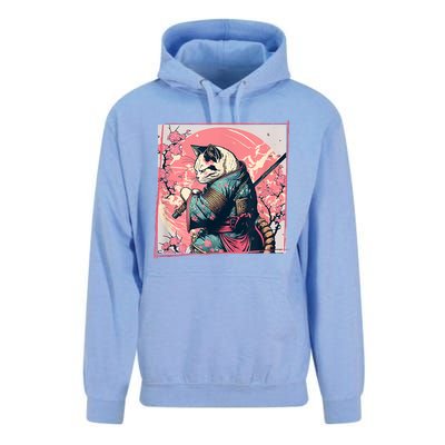 Japanese Art Cat Ninja Ukiyo E Anime Style Samurai Cat Unisex Surf Hoodie