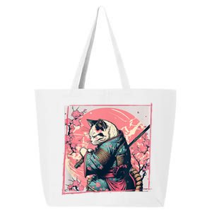 Japanese Art Cat Ninja Ukiyo E Anime Style Samurai Cat 25L Jumbo Tote