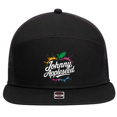 Johnny Appleseed Costume Celebrate Apples Farmer 7 Panel Mesh Trucker Snapback Hat