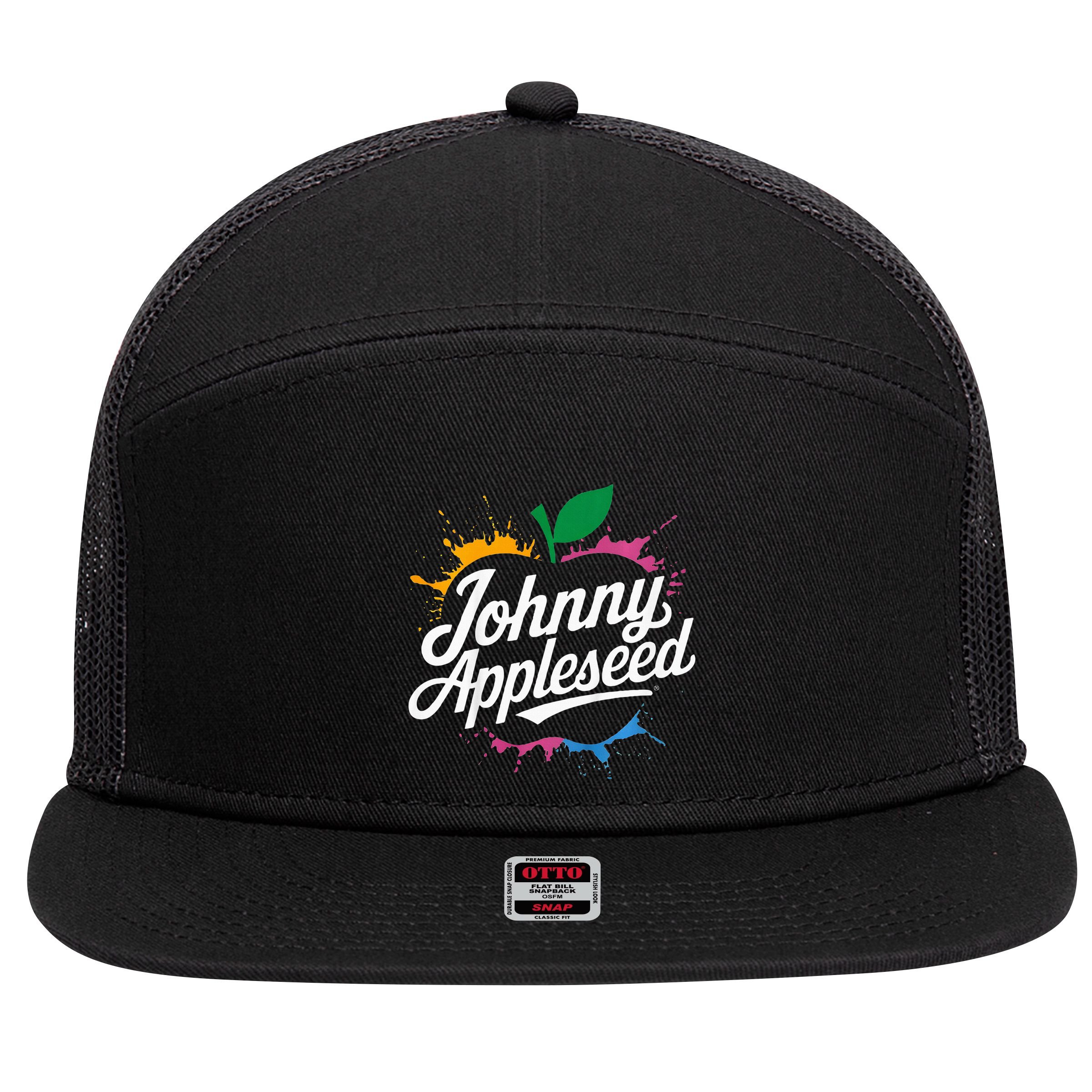 Johnny Appleseed Costume Celebrate Apples Farmer 7 Panel Mesh Trucker Snapback Hat