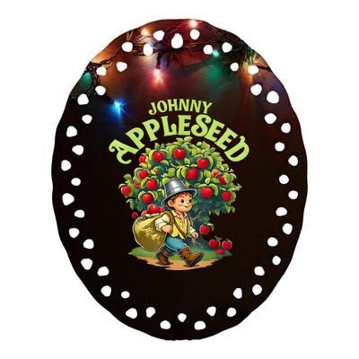 Johnny Appleseed Costume Halloween Costume Storybook Outfit Ceramic Oval Ornament