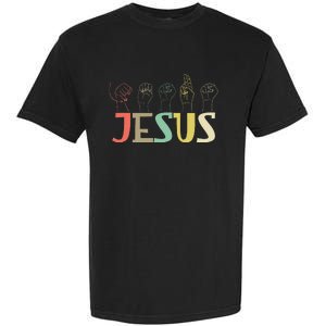 Jesus Asl Christian Deaf Dhh Asl Teacher Sign Language Garment-Dyed Heavyweight T-Shirt