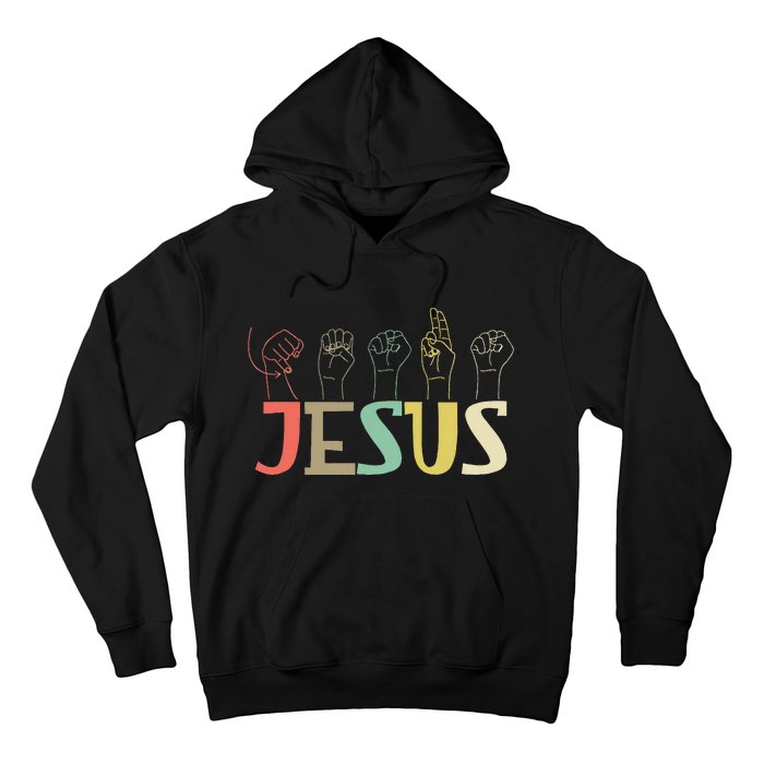 Jesus Asl Christian Deaf Dhh Asl Teacher Sign Language Hoodie