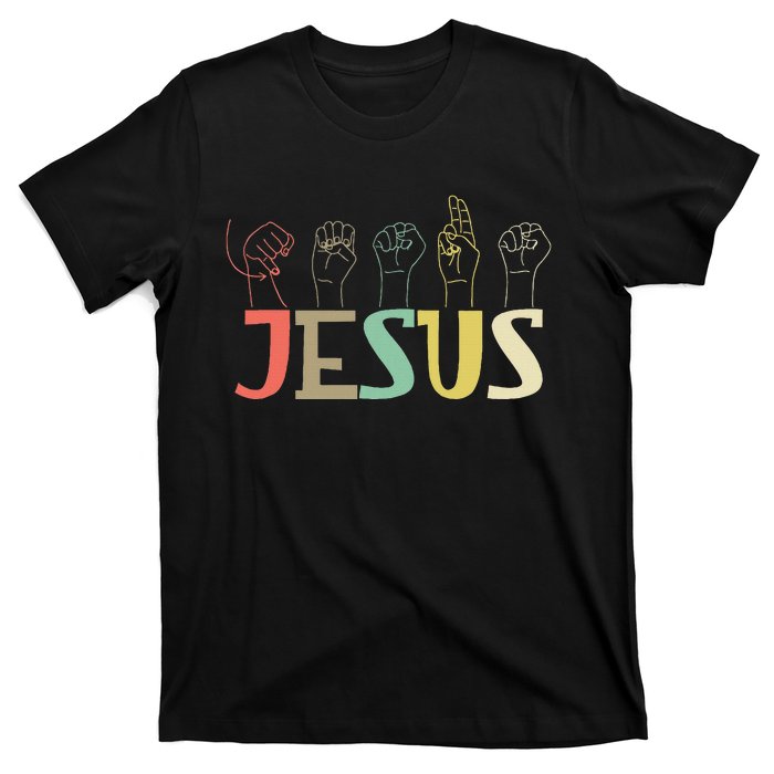 Jesus Asl Christian Deaf Dhh Asl Teacher Sign Language T-Shirt