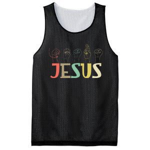 Jesus Asl Christian Deaf Dhh Asl Teacher Sign Language Mesh Reversible Basketball Jersey Tank