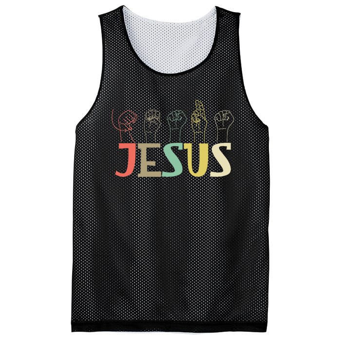 Jesus Asl Christian Deaf Dhh Asl Teacher Sign Language Mesh Reversible Basketball Jersey Tank