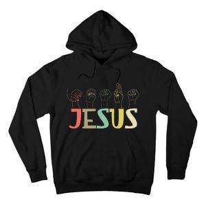 Jesus Asl Christian Deaf Dhh Asl Teacher Sign Language Tall Hoodie