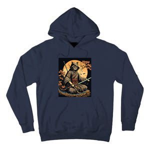 Japanese Art Cat Ninja Ukiyoe Anime Style Samurai Cat Tall Hoodie