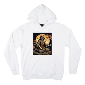 Japanese Art Cat Ninja Ukiyoe Anime Style Samurai Cat Hoodie