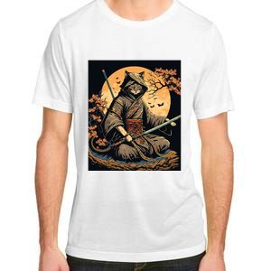 Japanese Art Cat Ninja Ukiyoe Anime Style Samurai Cat Adult ChromaSoft Performance T-Shirt