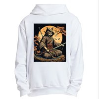 Japanese Art Cat Ninja Ukiyoe Anime Style Samurai Cat Urban Pullover Hoodie