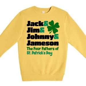 Jack Jim Johnny Jameson The Four Fathers Of St Patrick's Day Premium Crewneck Sweatshirt