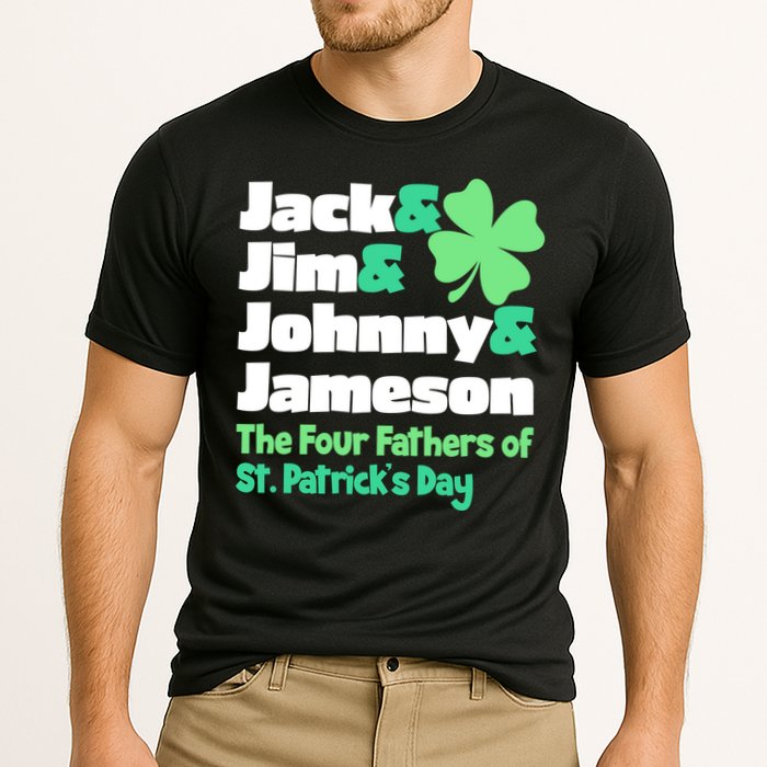 Jack Jim Johnny Jameson The Four Fathers Of St Patrick's Day Cooling Performance Crew T-Shirt