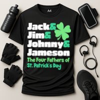 Jack Jim Johnny Jameson The Four Fathers Of St Patrick's Day Cooling Performance Crew T-Shirt