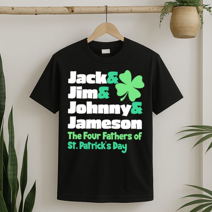 Jack Jim Johnny Jameson The Four Fathers Of St Patrick's Day T-Shirt