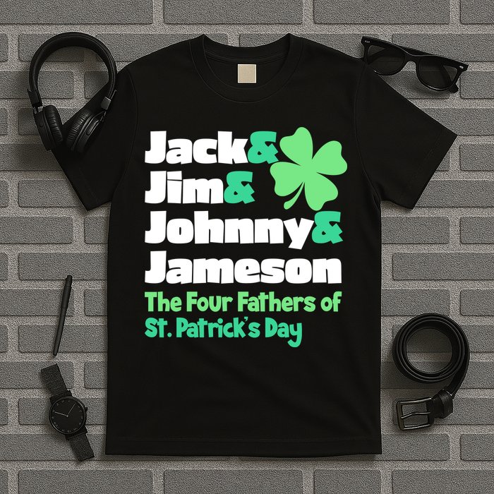 Jack Jim Johnny Jameson The Four Fathers Of St Patrick's Day T-Shirt
