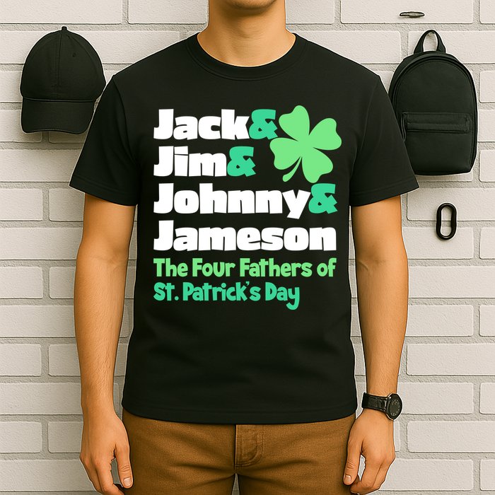 Jack Jim Johnny Jameson The Four Fathers Of St Patrick's Day T-Shirt