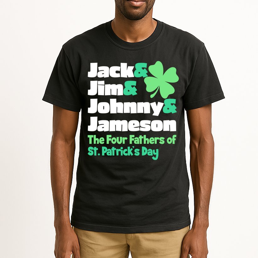 Jack Jim Johnny Jameson The Four Fathers Of St Patrick's Day Tall T-Shirt