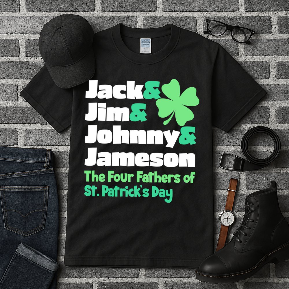 Jack Jim Johnny Jameson The Four Fathers Of St Patrick's Day Tall T-Shirt