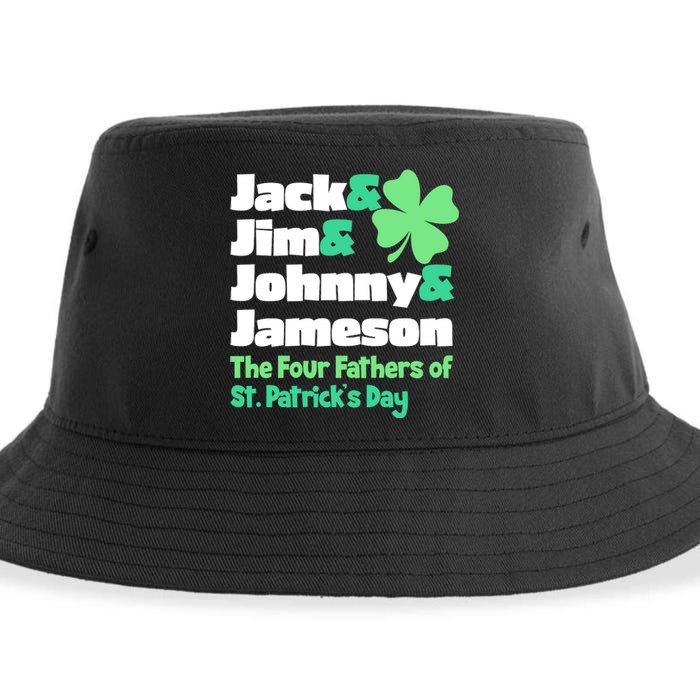 Jack Jim Johnny Jameson The Four Fathers Of St Patrick's Day Sustainable Bucket Hat