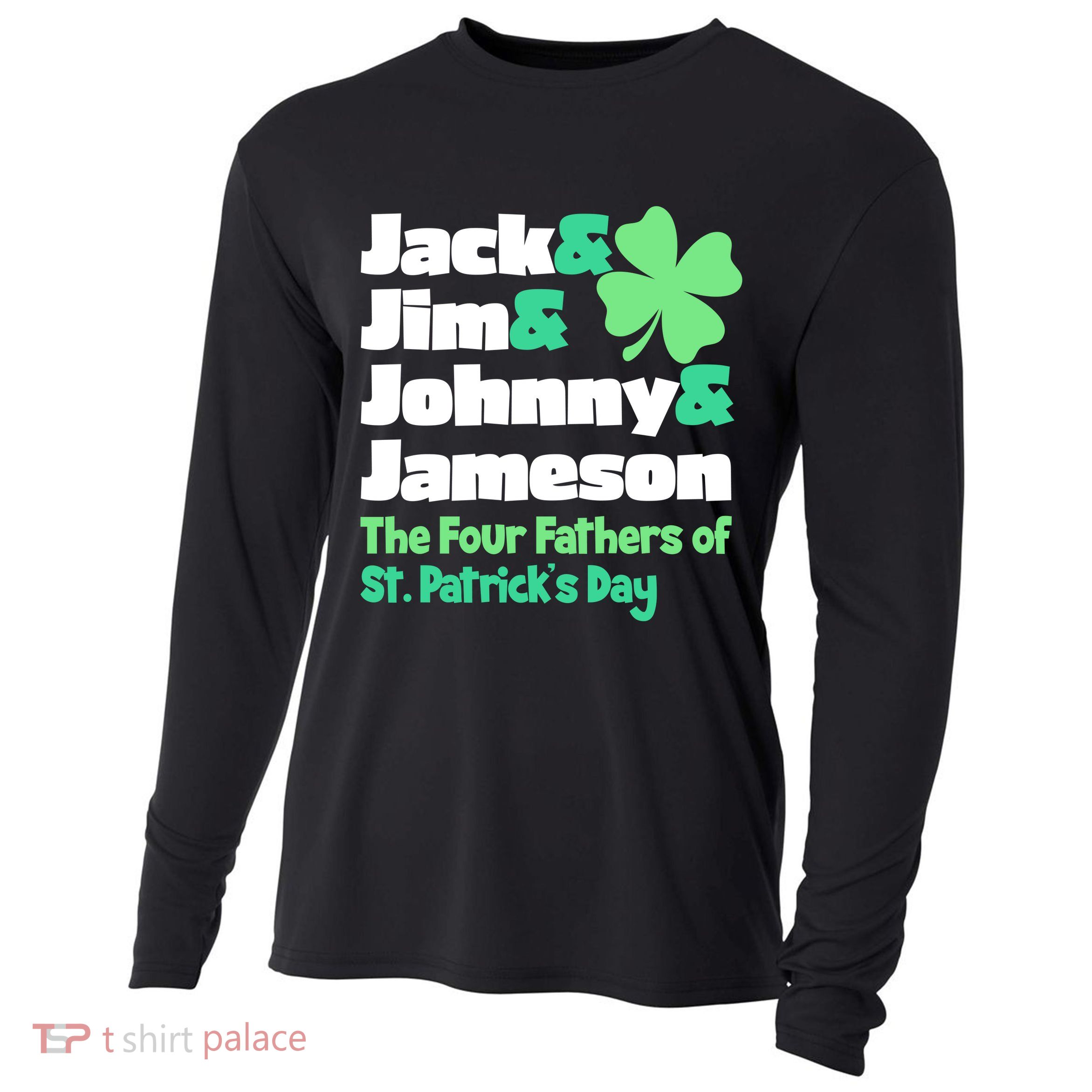 Jack Jim Johnny Jameson The Four Fathers Of St Patrick's Day Cooling Performance Long Sleeve Crew