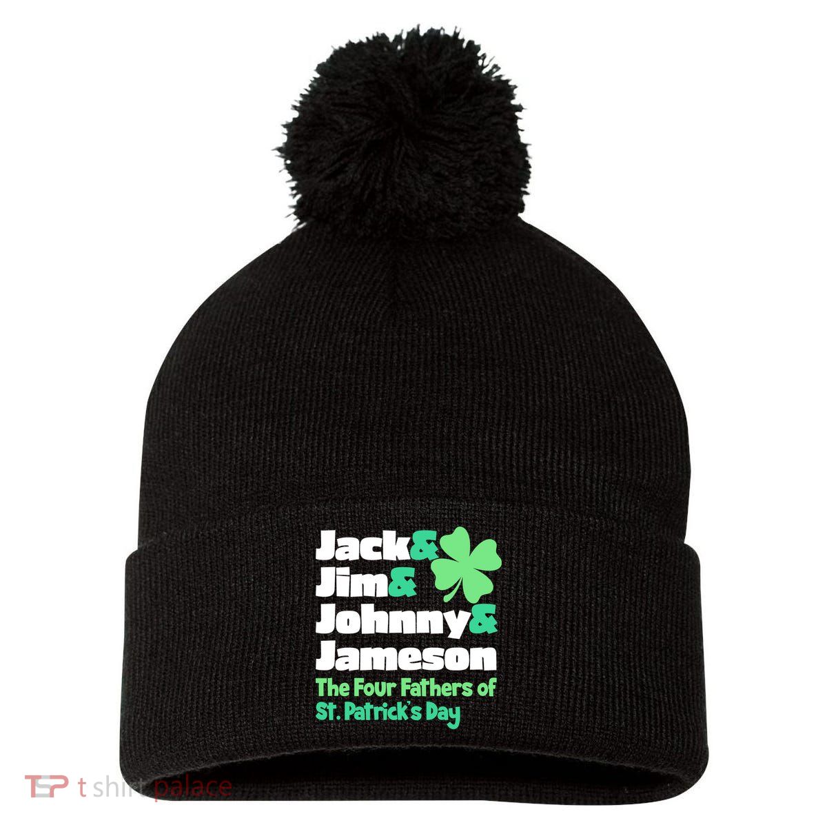 Jack Jim Johnny Jameson The Four Fathers Of St Patrick's Day Pom Pom 12in Knit Beanie
