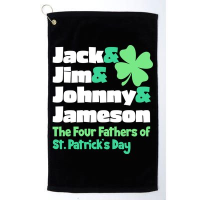Jack Jim Johnny Jameson The Four Fathers Of St Patrick's Day Golf Towel