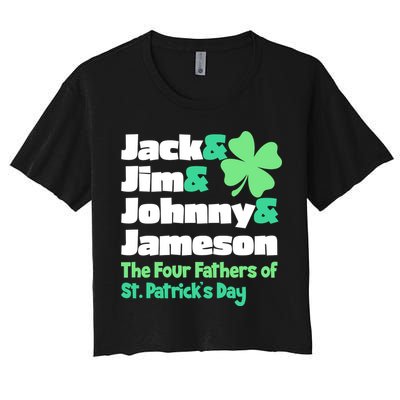 Jack Jim Johnny Jameson The Four Fathers Of St Patrick's Day Crop Top