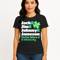 Jack Jim Johnny Jameson The Four Fathers Of St Patrick's Day Womens T-Shirt