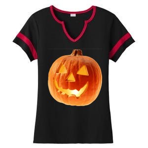 Jack o Lantern Ladies Halftime Notch Neck Tee