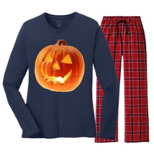 Jack o Lantern Women's Long Sleeve Flannel Pajama Set 