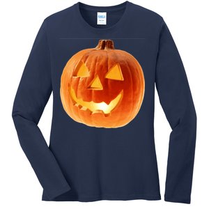 Jack o Lantern Ladies Long Sleeve Shirt