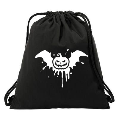 Jack O Lantern Bat Drawstring Bag